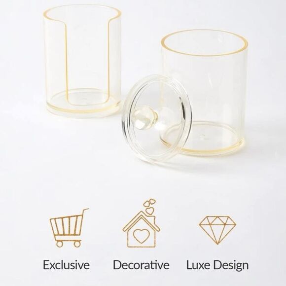 Stackable Clear Gold Acrylic Canister - Picture 4 of 10